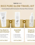 Rice Pure Glow Travel Kit (Toner,cleanser,Ampoule)