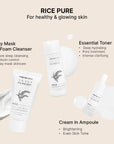 Rice Pure Glow Travel Kit (Toner,cleanser,Ampoule)