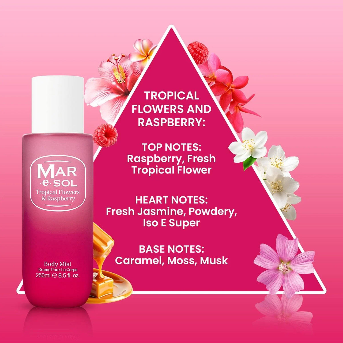 Tropical Flowers &amp; Raspberry Body Mist 250ml