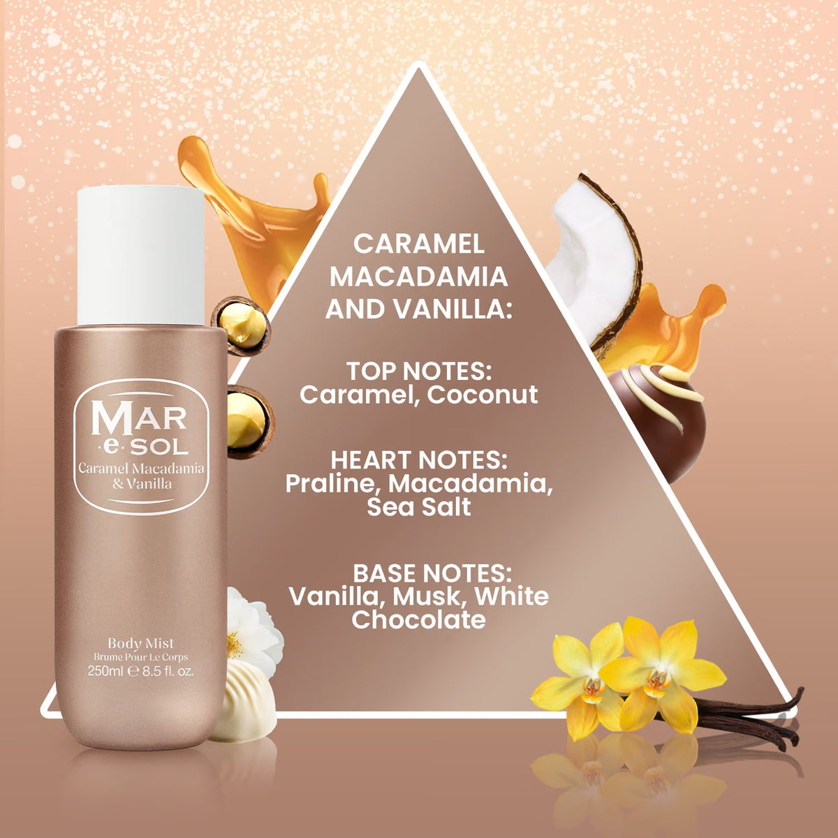 Caramel Macadamia &amp; Vanilla Body Mist 250ml